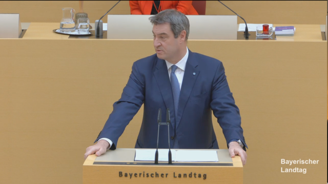 Dr. Markus Söder erläuterte in der 44. Plenarsitzung des Bayerischen Landtags das weitere Vorgehen in der Corona-Krise: ,,Wir sollten keine übereilten Exit-Strategien planen. Die Devise lautet Vorsicht und Distanz bis ein Impfstoff vorhanden ist." | Foto: Bayerischer Landtag/Screenshot/nf