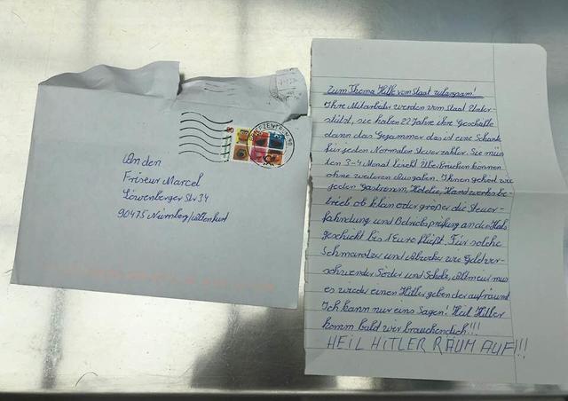 Der Verfasser dieses Briefes wurde von Kripo und dem LKA-Bayern ermittelt.