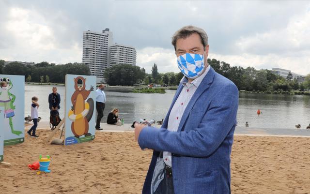 Ministerpräsident Dr. Markus Söder am Wöhrder See in Nürnberg. | Foto: Udo Dreier