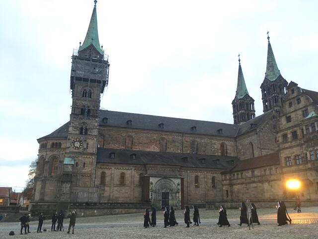 Dreharbeiten am Bamberger Dom zum 7. Franken-Tatort.