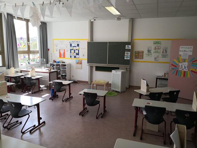 Die Klassenzimmer sind für den Präsenz-Unterricht bestens vorbereitet. | Foto: © Stadt Oberasbach