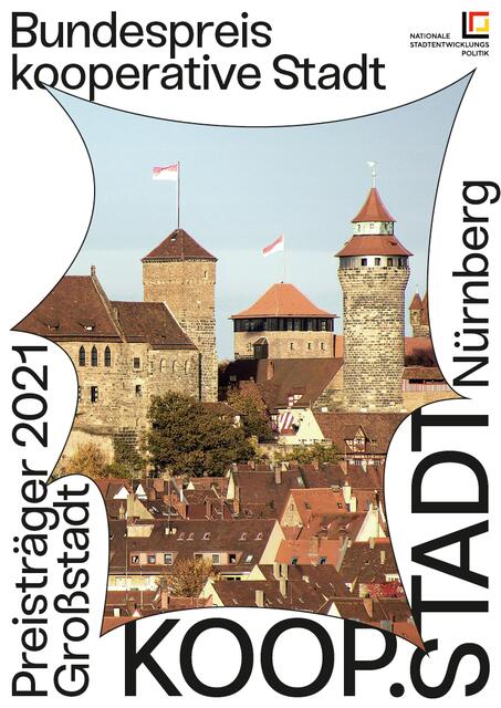 Ausgezeichnet mit dem "Bundespreis kooperative Stadtentwicklung" 2021: das Logo der Preisträger-Stadt Nürnberg.  | Foto: Montage/Nationale Stadtentwicklungs Politik