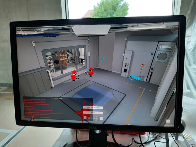 Diese Woche fand ein erster Testlauf der „Virtuellen Zeitreise“ im Ausstellungsbereich Raum und Zeit des Deutschen Museums Nürnberg statt. Bei der Zeitreise handelt es sich um eine unterhaltsame, vollvirtuelle und kooperative Herausforderung für bis zu vier Besucherinnen und Besucher, die sich völlig frei in einem virtuellen Raum bewegen, mit digitalen Gegenständen und auch miteinander interagieren können.