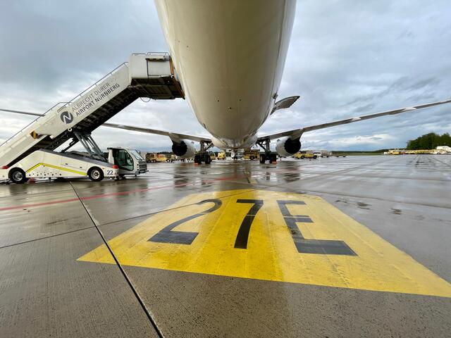 Mit dem Neos-Flug NO753 geht vorerst die Lieferkette zwischen dem chinesischen Peking und Nürnberg zu Ende. | Foto: Christian Albrecht/Airport Nürnberg