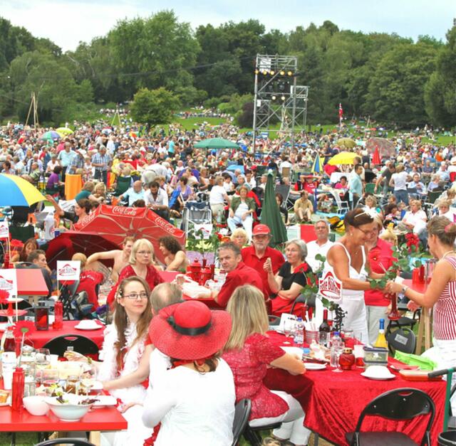Picknick Kulisse beim Klassik Open Air in Nürnberg. | Foto: Udo Dreier/bayernpress