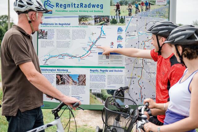 Franken, Radeln auf dem RegnitzRadweg.