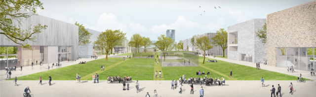 Entwurf für den Campus der Technischen Universität Nürnberg an der Brunecker Straße.