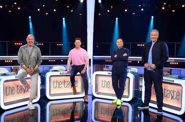 Start frei ,,The Taste" mit Rank Rosin, Alex Kumptner, Tim Raue und Alexander Herrmann (v.l.).  | Foto: © SAT.1/Jens Hartmann