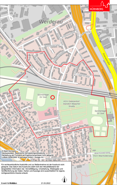Evakuierungsgebiet.  | Foto: Stadt Nürnberg/Geobasisdaten Bayerische Vermessungsverwaltung