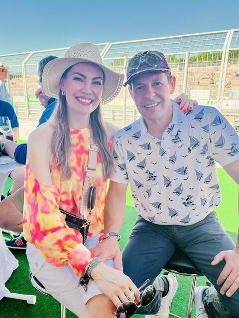 Model &amp; Unternehmerin Claudia Pinkert mit Event-Caterer René Lehrieder. | Foto: Peter Maskow