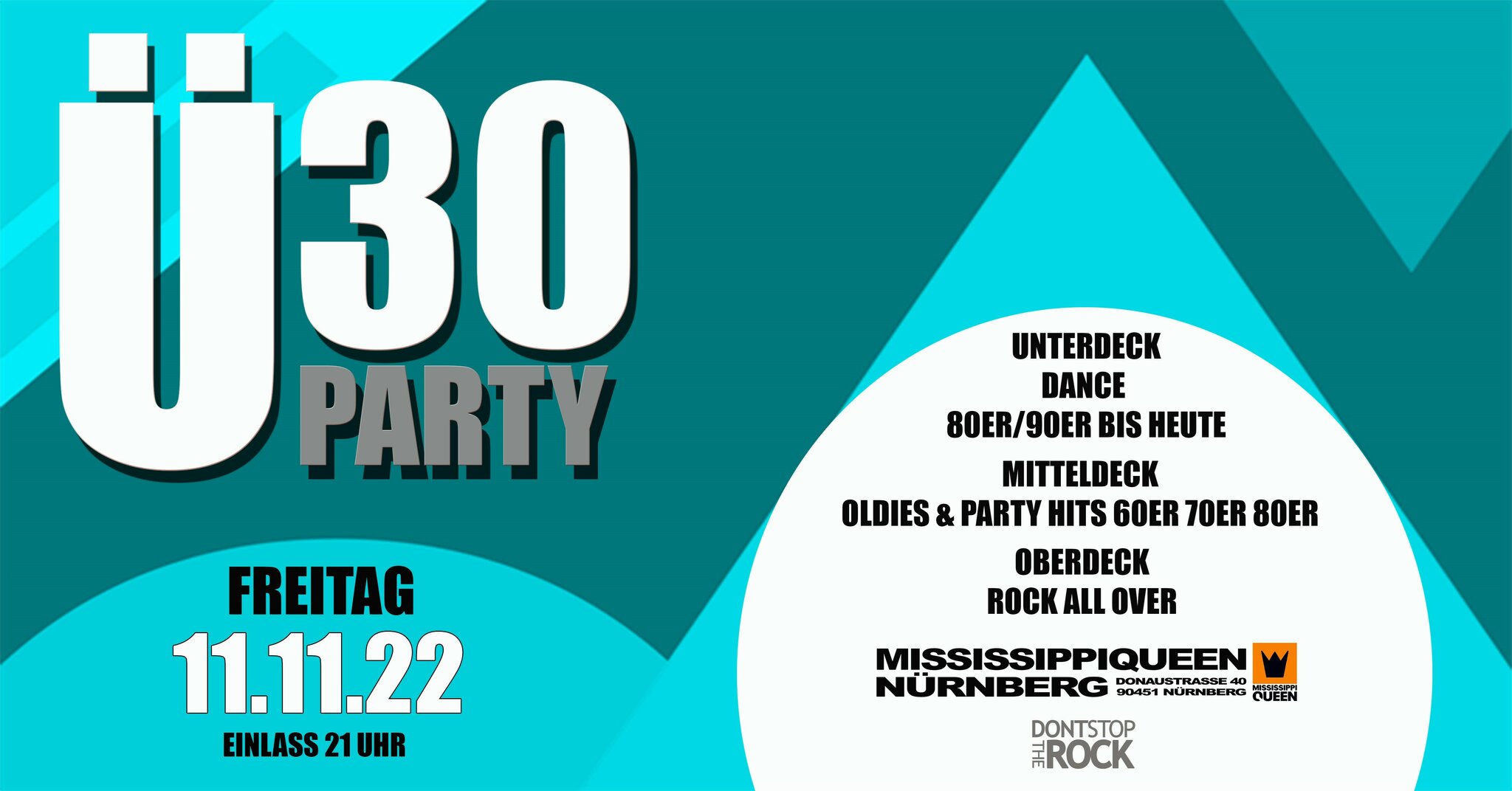 Rock, Dance & Oldies Ü30 Party mit 3 Decks auf der Mississippi Queen