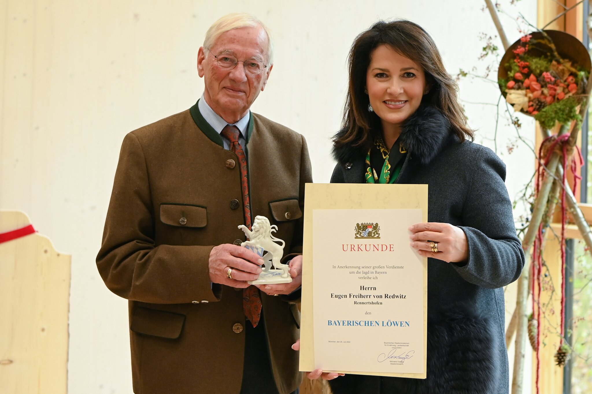 Wechsel im Oberstern Jagdbeirat Bayerischer Löwe für Eugen Freiherr