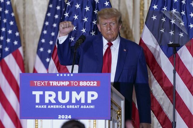 Ex-US-Präsident Donald Trump will ebenfalls nochmal antreten. 
 | Foto: Evan Vucci/AP/Archiv