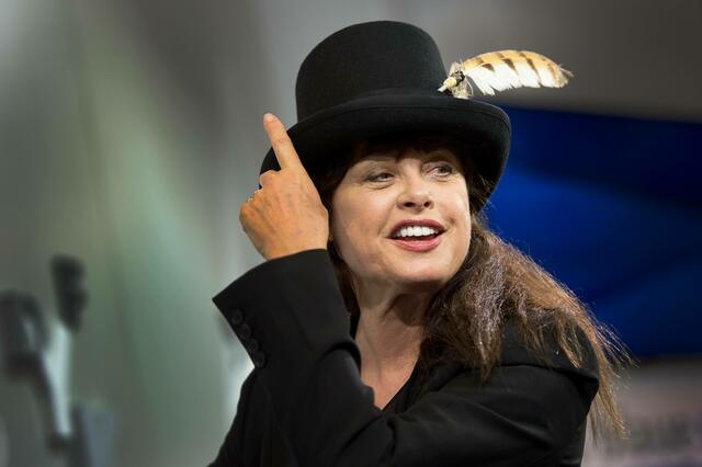 Uschi Obermaier möchte ihr Leben verfilmen. Foto: Arno Burgi/dpa-Zentralbild/dpa-mag