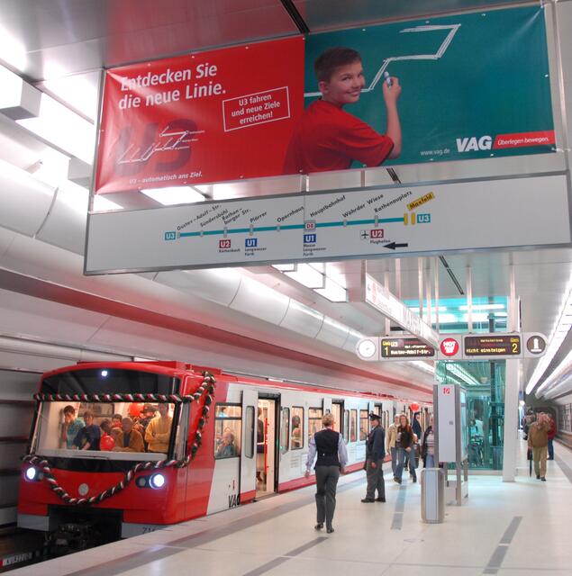 Vollautomatische U-Bahn Nürnberg. Eröffnung der U3. | Foto: VAG – Claus Felix