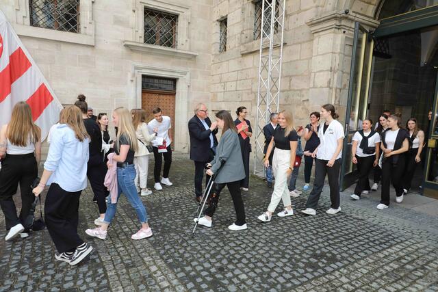 Empfang im Nürnberger Rathaus zum Aufstieg in die 1. Bundesliga der Damen.  | Foto: Udo  Dreier