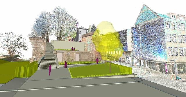 So soll es aussehen: Perspektive von Norden auf den neuen Pocket Park Marientorzwinger.
  | Foto: Landschaftsarchitekten Hackl &amp; Hofmann