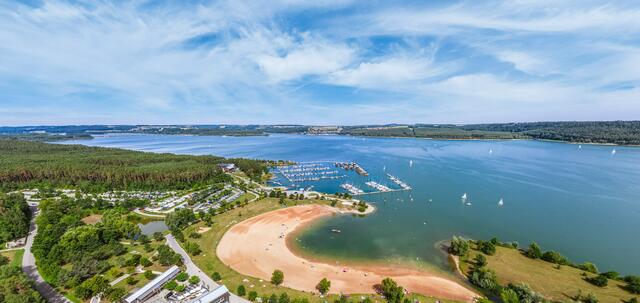 Panoramablick über den Brombachsee
Fränkisches Seenland.  | Foto: © TV Fränkisches Seenland/multimaps360°