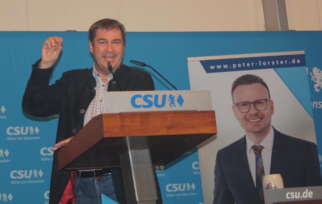 Markus Söder überzeugt mit seiner ebenso kritischen wie humorvollen Rede. | Foto: Victor Schlampp