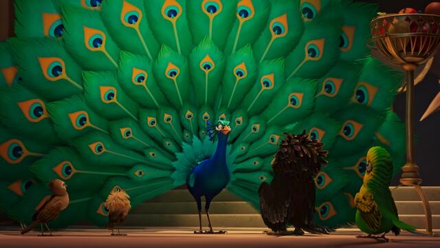 Der eitle Pfau Zamano zeigt sich in seiner vollen Pracht  | Foto: © 2023 Knudsen Pictures GmbH