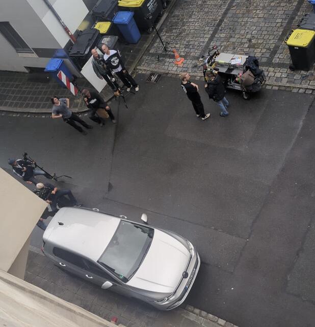 Franken Tatort-Dreh in der Färber- und Dr.-Kurt-Schumacher-Straße.  | Foto: Wolfgang Hofer