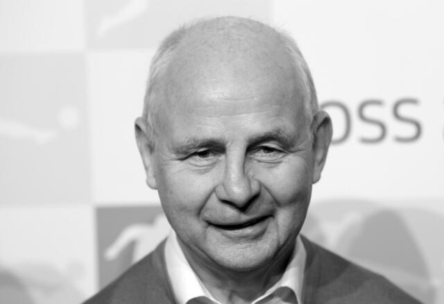 Eintracht-Legende Bernd Hölzenbein beim DFL-Neujahrsempfang im Jahr 2018.  | Foto:  Arne Dedert/dpa