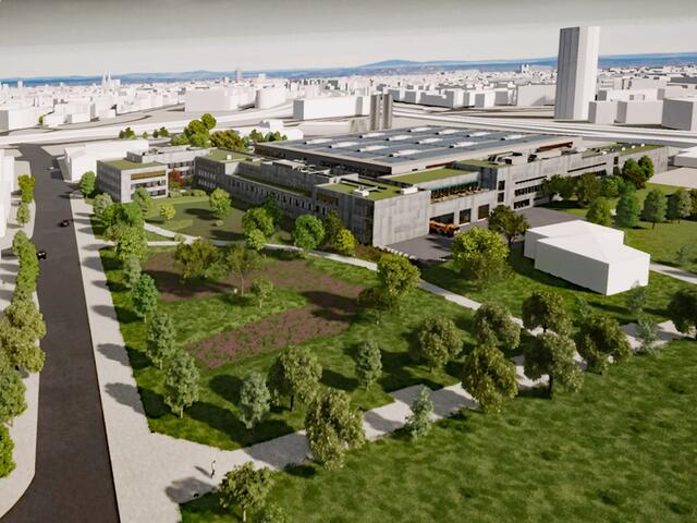 Eine Animation der neuen Sör-Zentrale mit Büro- und Werkstattgebäuden auf dem Pferdemarkt. Sie wird voraussichtlich ab Mitte des Jahres 2027 in Betrieb gehen.
 | Foto: Bolwin Wulf Architekten Partnerschaft mbB / Stadt Nürnberg)