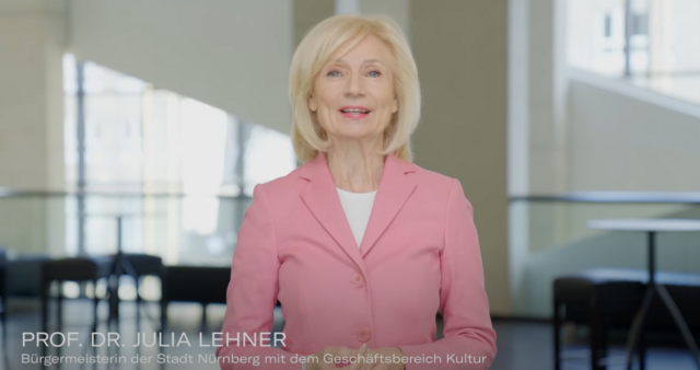 Kulturbürgermeisterin Prof. Dr. Julia Lehner freut sich sehr über das Engagement von Lene Grösch.  | Foto: Screenshot/nf