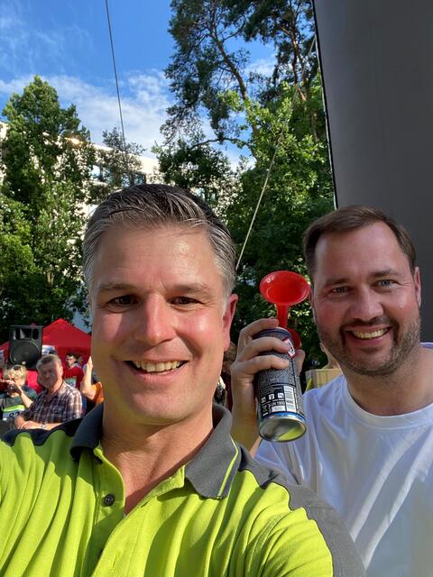 Südwestpark Geschäftsführer Daniel Pfaller mit MdL Jochen Kohler, der den Starschuss gab.  | Foto: oh/Privat