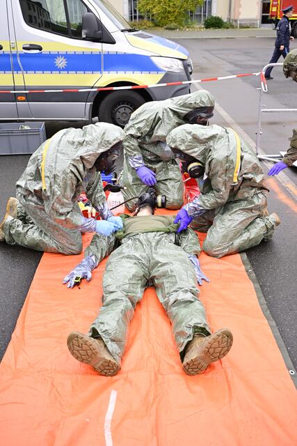 Im Mittelpunkt stand eine Gefahrenlage durch chemische, biologische, radiologische oder nukleare Substanzen (sogenannte 'CBRN-Gefahrenlage'). | Foto: Matthias Merz/Bayerisches Innenministerium