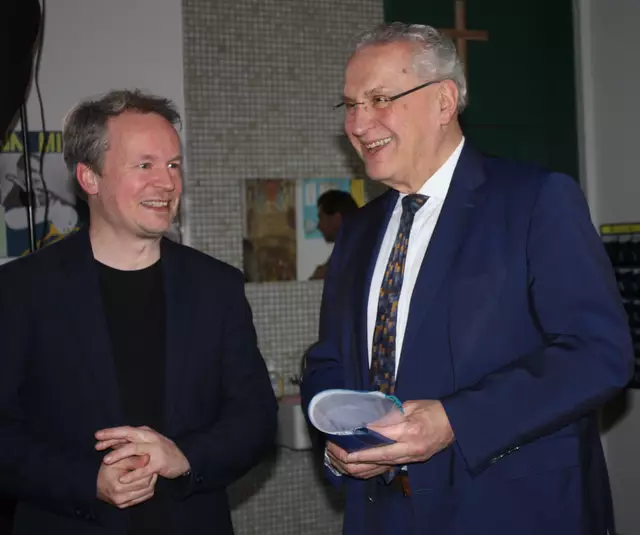Oliver Geissler (l.) im Gespräch mit Joachim Herrmann. | Foto: Victor Schlampp