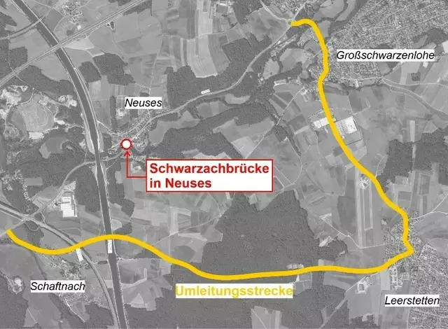 So sieht die Umleitungsstrecke aus. | Foto: Stadt Schwabach (Grafik)