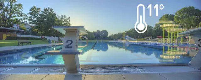 Das Westbad lädt an den beiden nächsten Donnerstagen zum "Eisbaden" ein. Angeschwommen wird bei Wassertemperaturen von rund elf Grad Celsius. | Foto: André Karambatsos / Stadt Nürnberg / Karambatsos