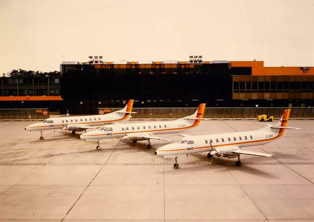 Der von Heinz-Rudolf Wöhrl 1975 gegründete Nürnberger Flugdienst (NFD) ging als erste deutsche Liniengesellschaft neben der Lufthansa in die Geschichte ein und wurde später zur heutigen Eurowings.  | Foto: Archiv Airport Nürnberg