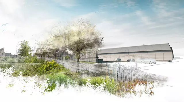 Zielperspektive: Der Frankenschnellweg mit Lärmschutzwand im Abschnitt West. | Foto: © Stadt Nürnberg