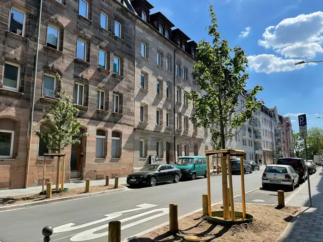 Die Murrstraße in Gostenhof wurde umgestaltet, dadurch wurden acht neue Baumstandorte geschaffen.	





 | Foto: Lehnerer, Kathrin / Stadt Nürnberg