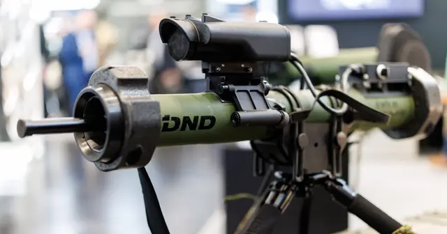Eine Panzerfaust von DND bei der Nürnberger Messe für Sicherheitstechnologie, Enforce Tac. | Foto: Daniel Karmann/dpa