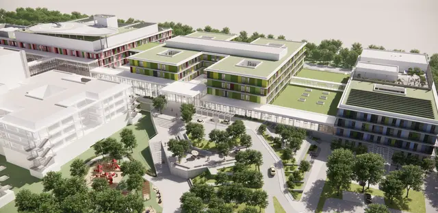 So soll das neue Kinderklinikum mit Geburtshilfe am Klinikum Nürnberg in Langwasser einmal aussehen. | Foto: Ludes Architekten Ingenieure GmbH