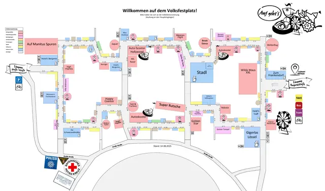 Lageplan fürs Volksfest. | Foto: Volksfest Nürnberg/Süddeutscher Schaustellerverband