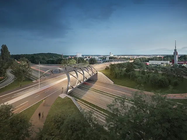 Großprojekt Hafenbrücken: Visualisierung der Brücke Hafenstraße über die Südwesttangente. | Foto: Fotografie und Visualisierung: Christian Höhn / Stadt Nürnberg