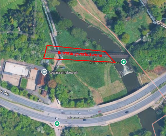 Im markierten Bereich gilt das Betretungsverbot. | Foto: Landratsamt Fürth