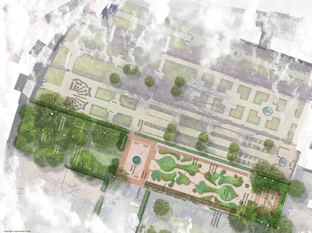 Die Planungsskizze zeigt die Aufteilung und Gestaltung des neuen Hesperidengartens in St. Johannis. | Foto: toponauten GmbH / Stadt Nürnberg