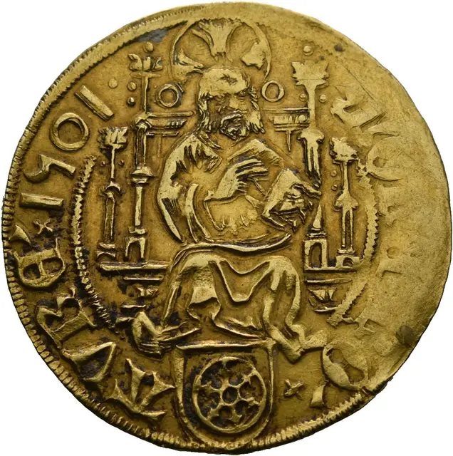 Rheinischer Goldgulden, 1501. | Foto: Germanisches Nationalmuseum, Münzkabinett, Inv. Mü 12861