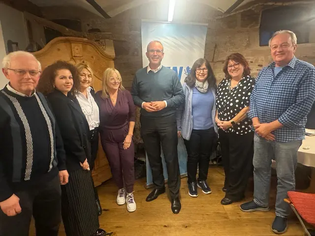 v.l.n.r.: Lothar Schmitt KT-Kandidat, Sarah Arapoglu JU Bezirksvorsitzende, Elfi Stadelmann Stv. SEN Kreisvorsitzende, Jutta Egerer KT-Kandidatin, Tobias Winkler MdB, Anni Schlager KT-Kandidatin, Marga Hetzner SEN Kreisvorsitzende, Peter Kostrewa KT-Kandidat. | Foto: SEN privat