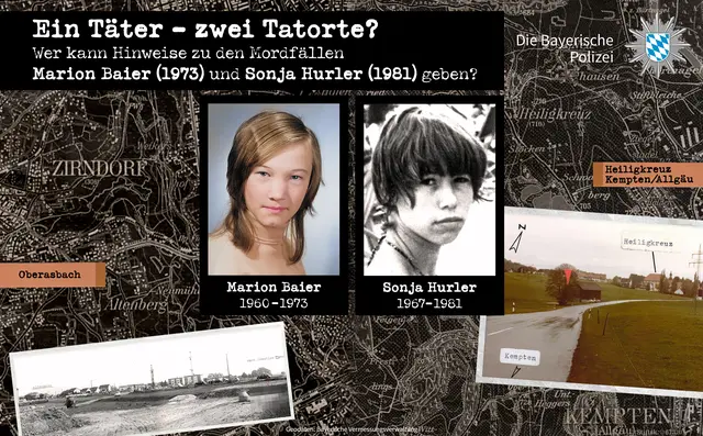 Die Mordfälle Marion Baier und Sonja Hurler werden neu untersucht. | Foto: Polizeipräsidium Mittelfranken