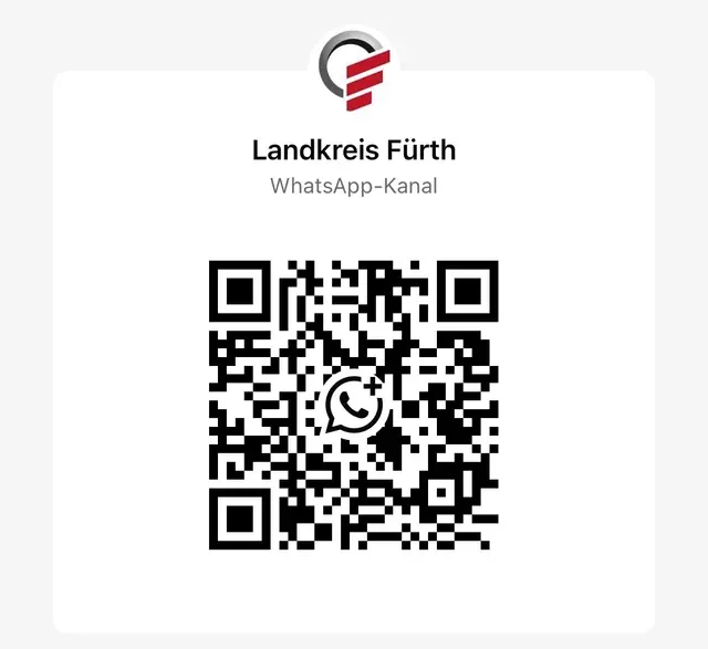 Der QR-Code ist der kürzeste Weg zum neuen Whatsapp-Kanal des Landratsamtes Fürth. | Foto: Landratsamt Fürth