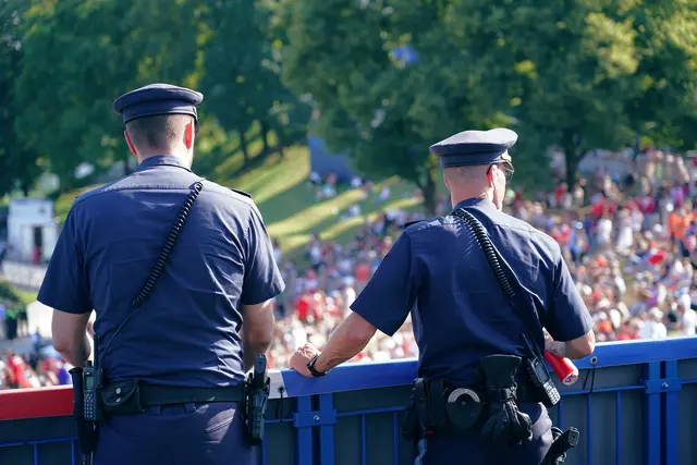 Polizei während der UEFA in München.  | Foto:  © PP München