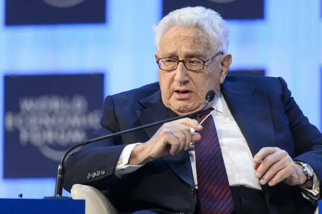 Der ehemalige US-Außenminister Henry Kissinger († 2023) ist einer der prominentesten Söhne der Stadt Fürth.  | Foto: Laurent Gillieron KEYSTONE/epa/dpa