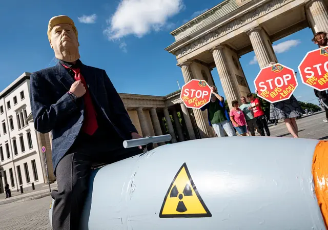 «Eine Atomwaffe sollte niemals von irgendjemandem eingesetzt werden dürfen», meint Donald Trump. (Archivbild) | Foto: Fabian Sommer/dpa