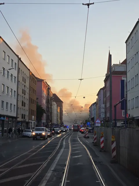 Großbrand in der Wiesenschule in Nürnberg. | Foto: Sanitätseinsatzleitung / Nürnberger Hilfsorganisationen